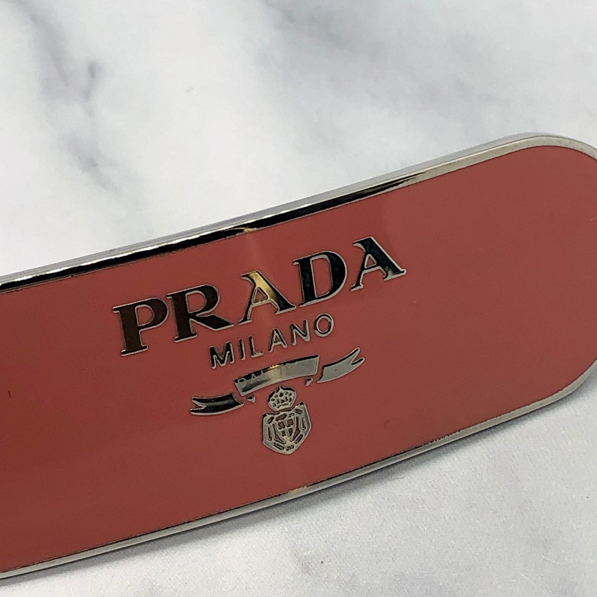 PRADA Dusty Rose Metal Barrette Hair Clip - Pre owned