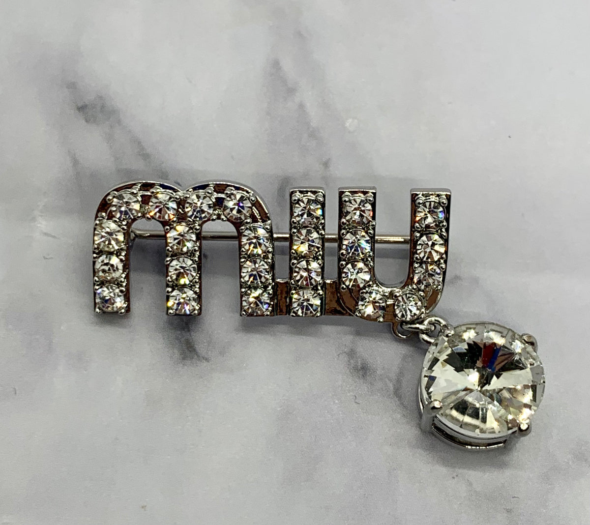 MIU MIU Rhinestone Brooch Pin - Pre owned