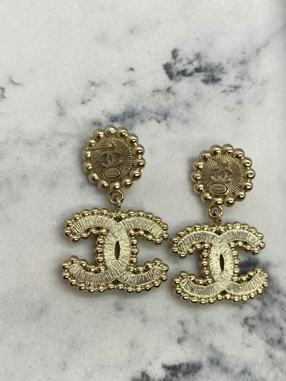 CHANEL CC Statement Colored Stone Earrings - Pre owned