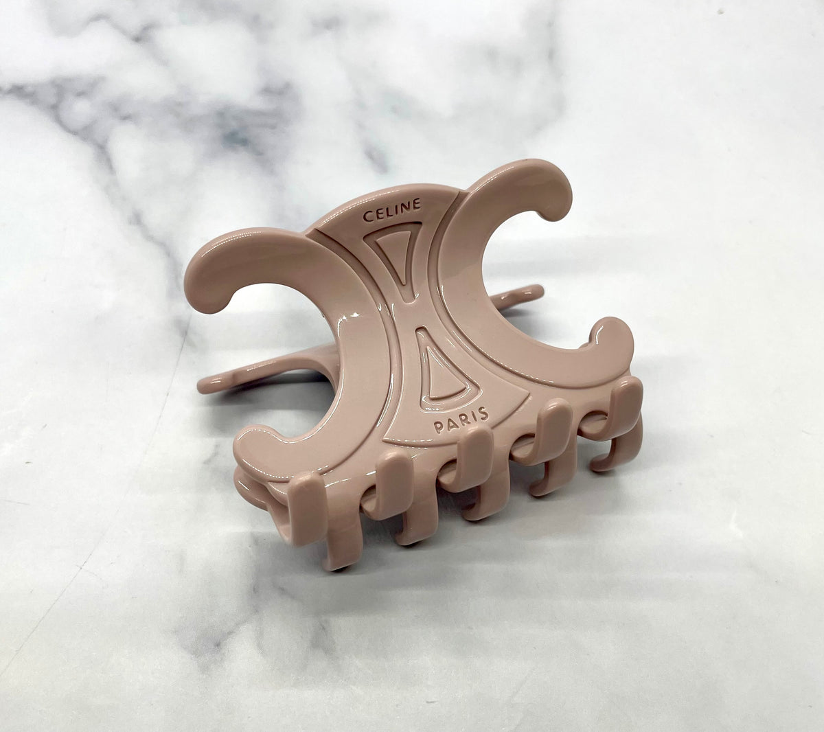 Auth CELINE Mauve Monogram Hair Clip - Pre owned