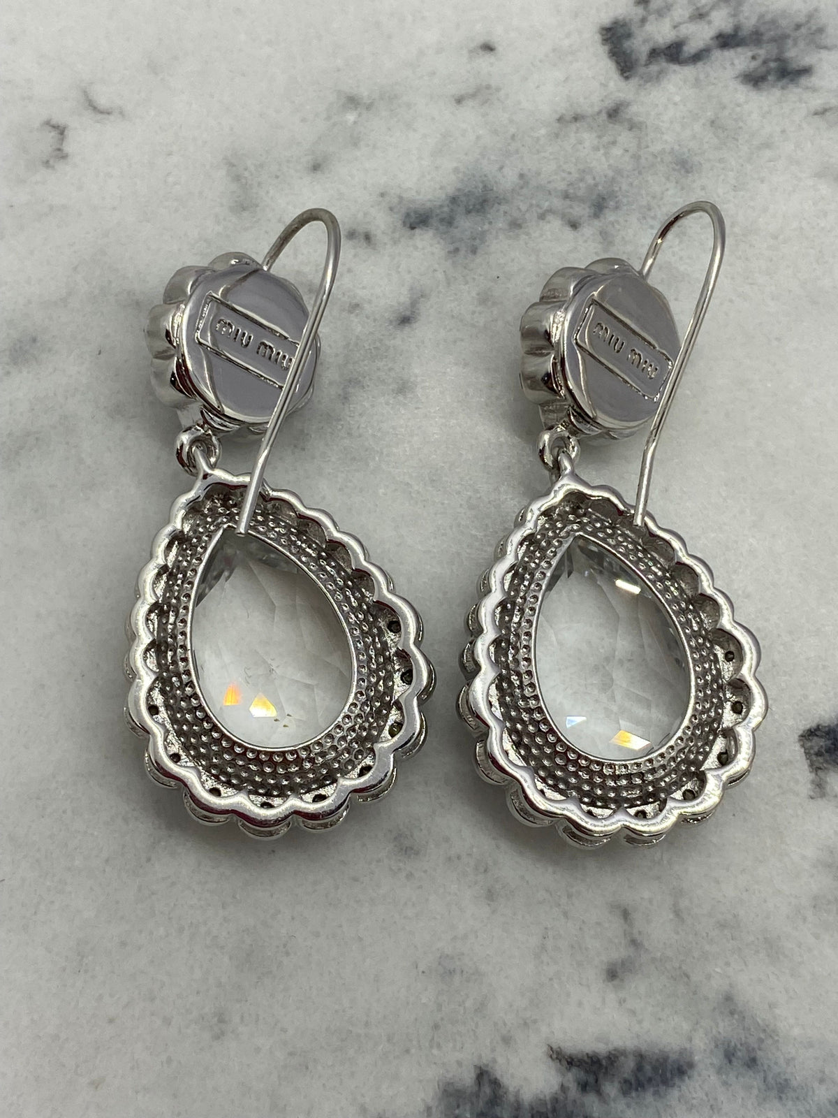 MIU MIU Crystal Pendant Earrings - Pre owned