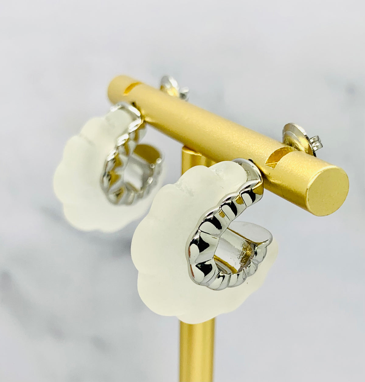 BOTTEGA VENETA Crystal Hoop Earrings - Pre owned