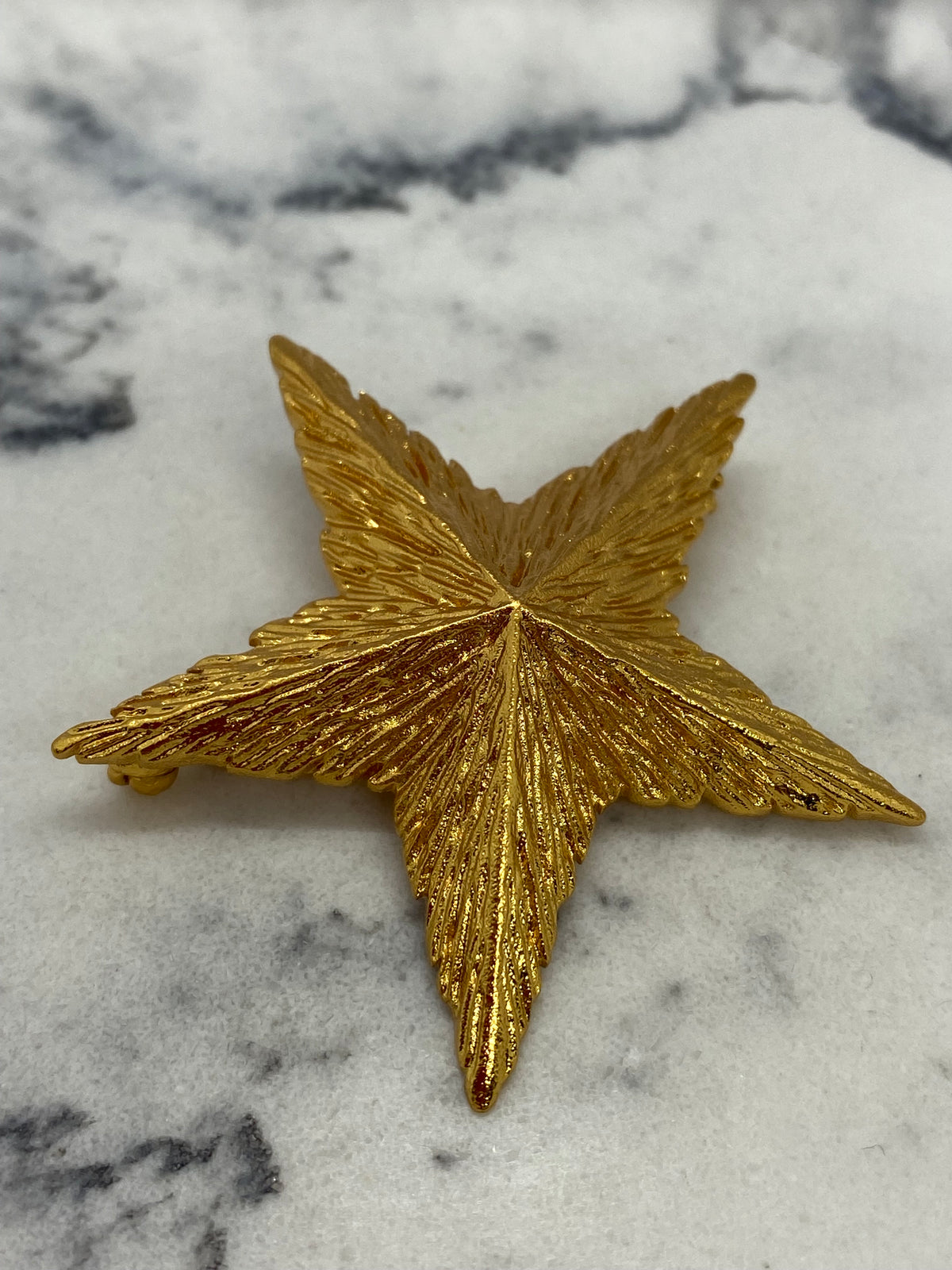 YSL YVES SAINT LAURENT Brass Star Brooch Pin - Pre owned