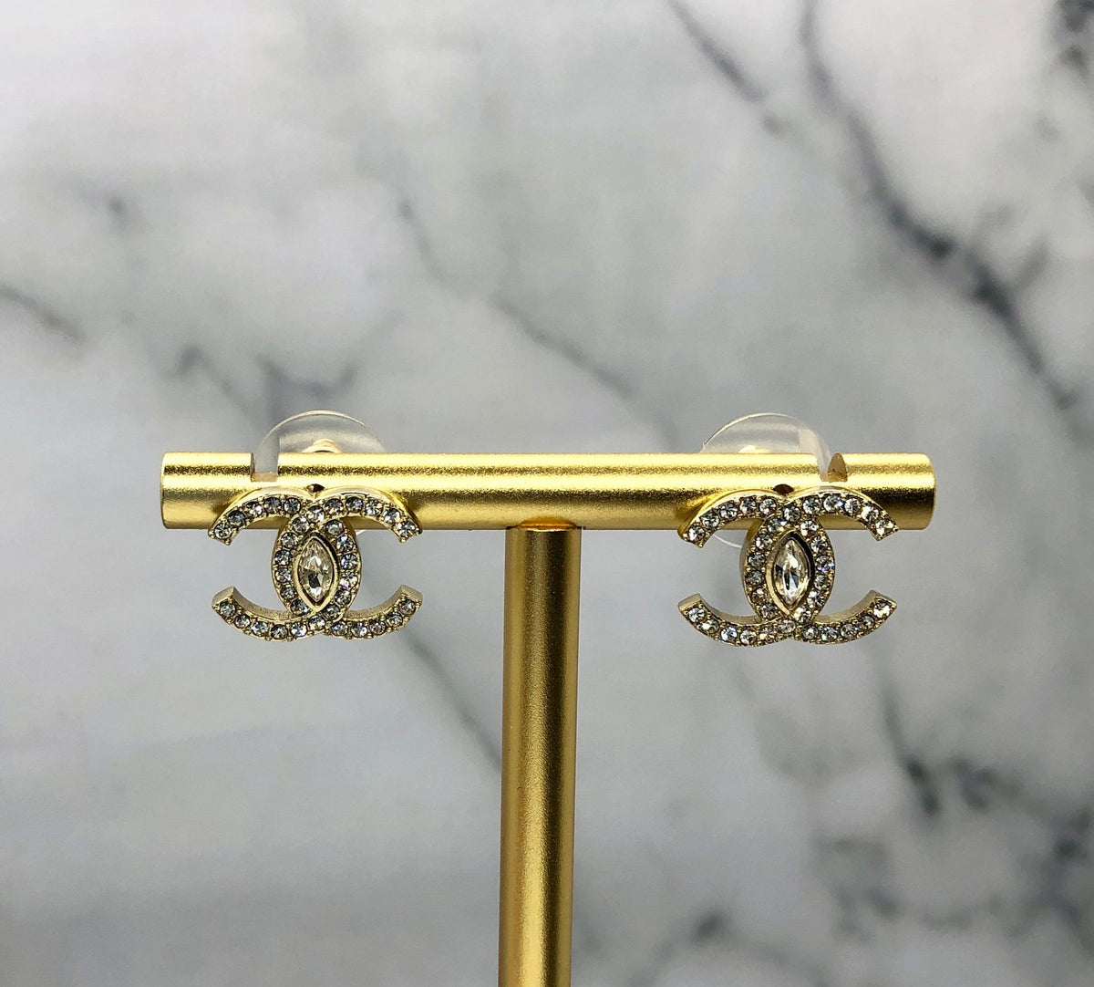 CHANEL CC Rhinestone Earrings - Pre owned