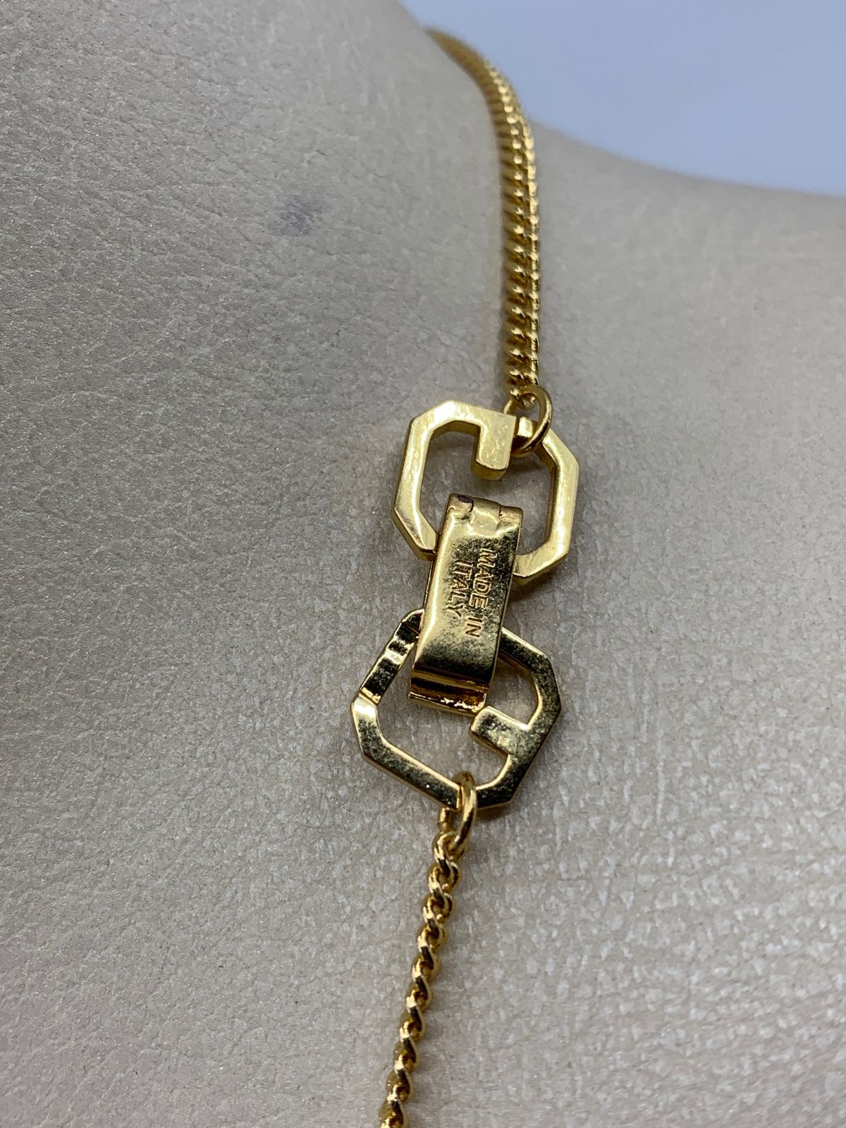 GIVENCHY Gold Tone Moon Sword Chain Necklace