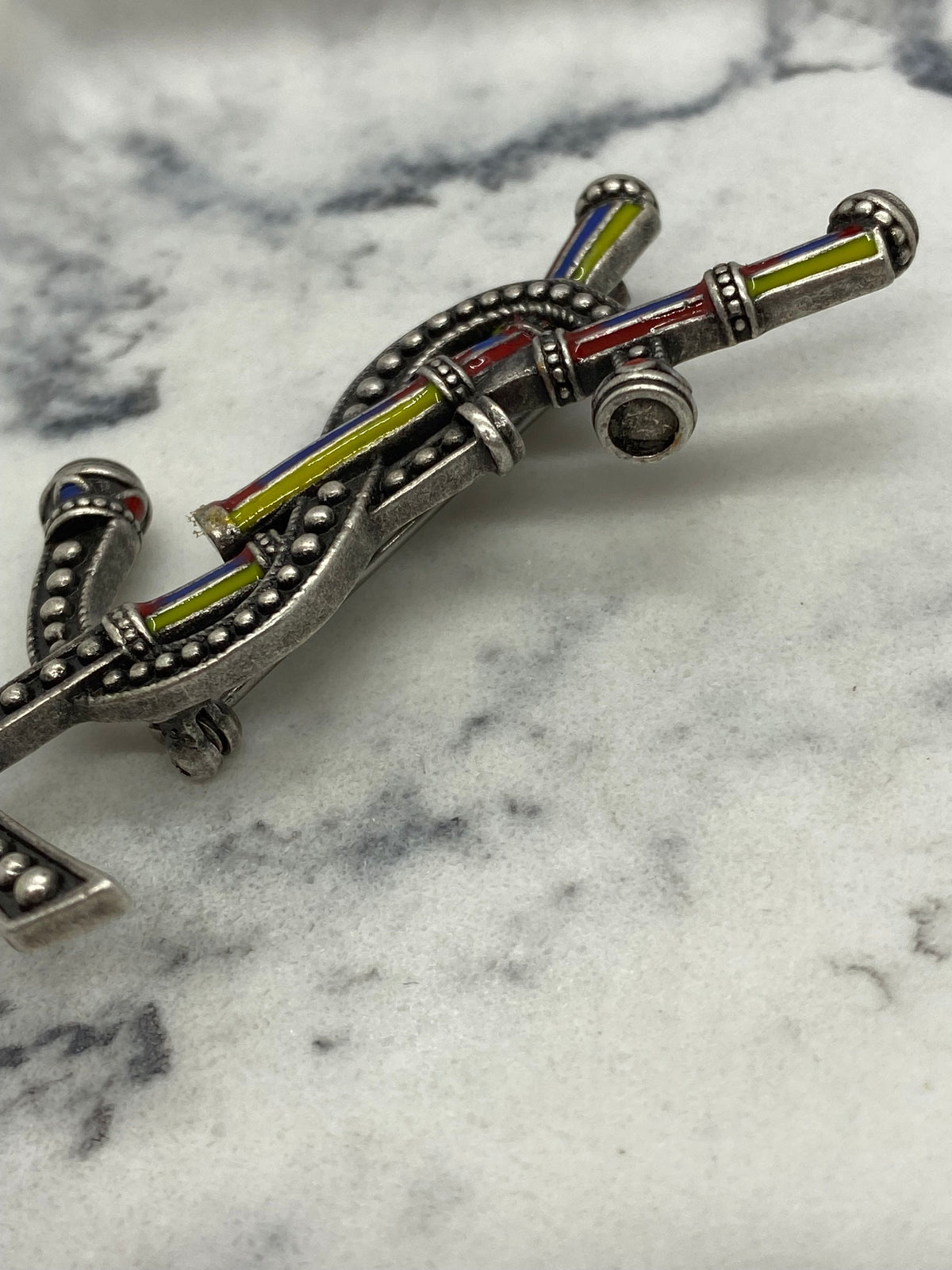 YSL Yves Saint Laurent Colorful Brooch Pin - USED