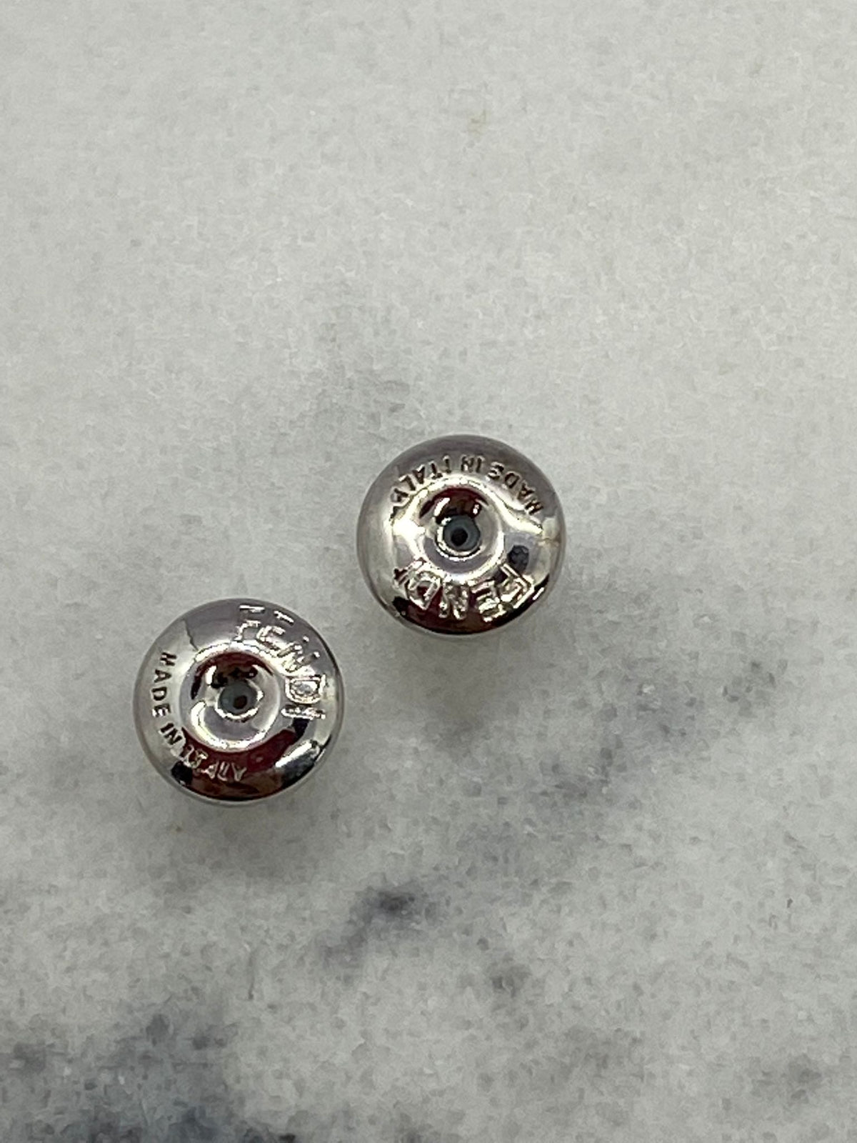 FENDI F Silver Tone Pearl Earrings - Pre owned