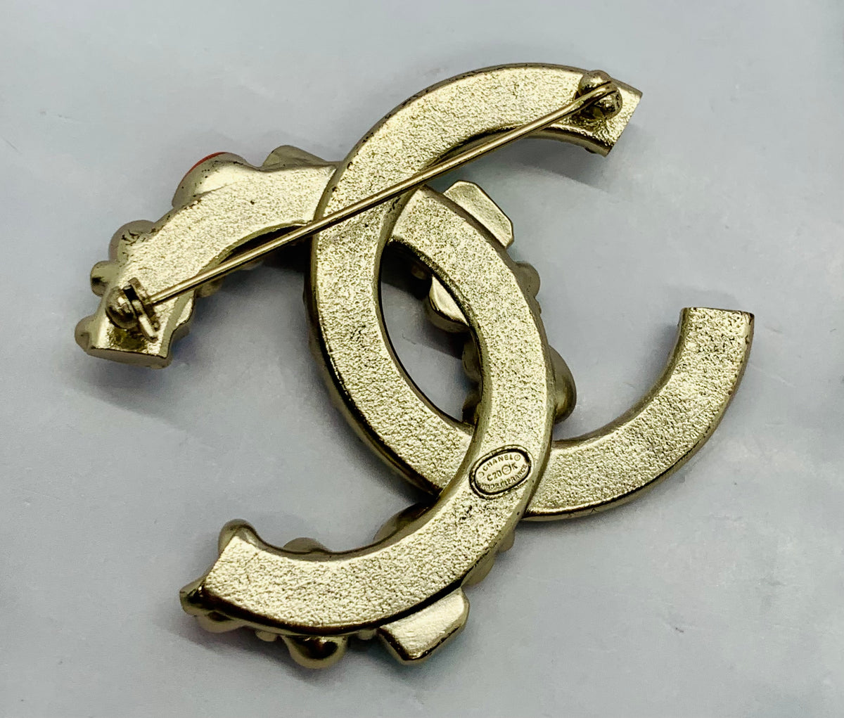 CHANEL CC Multicolor Rhinestone Brooch