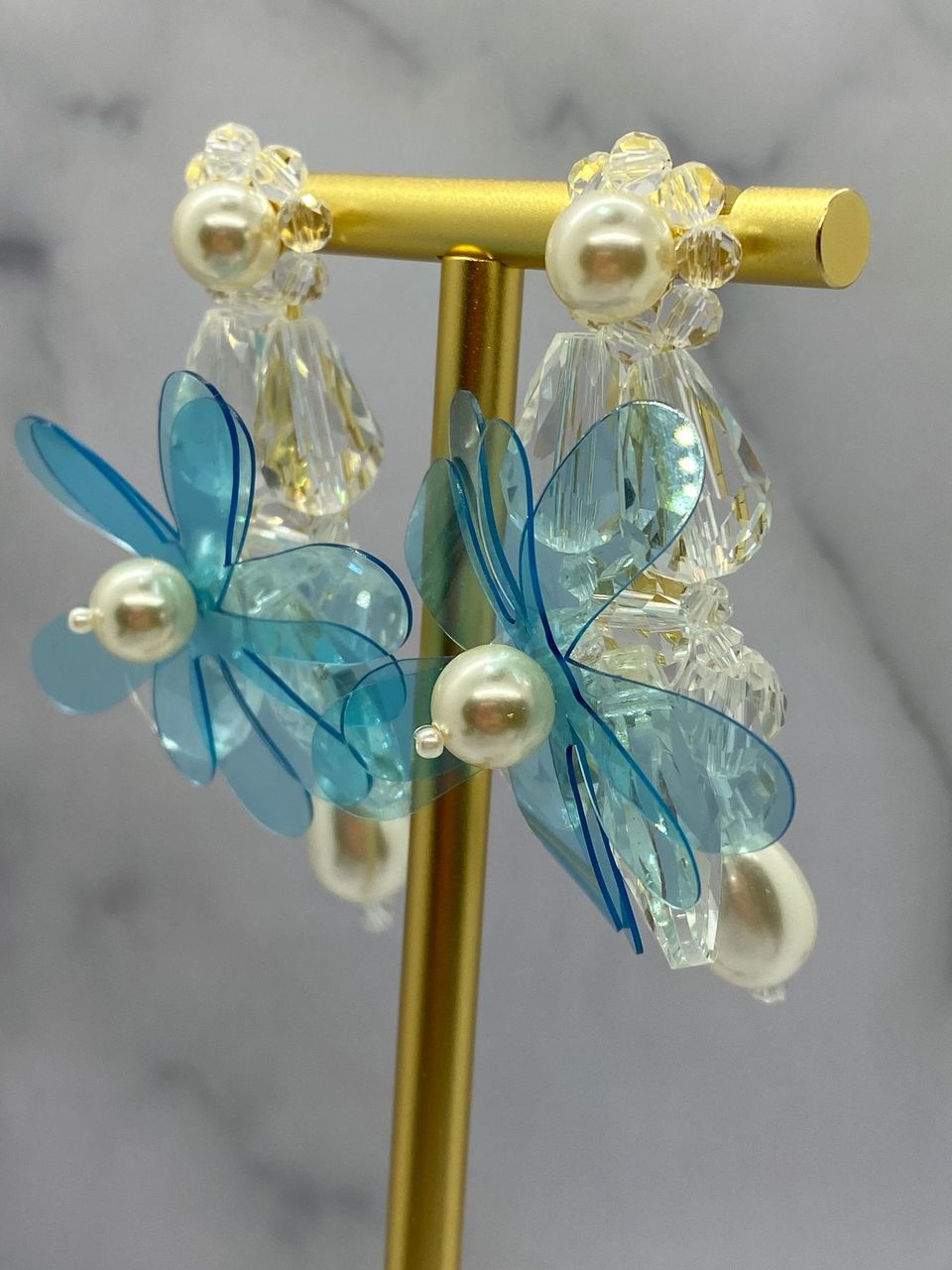 SIMONE ROCHA Blue Plastic & Pearl Earrings - Pre owned