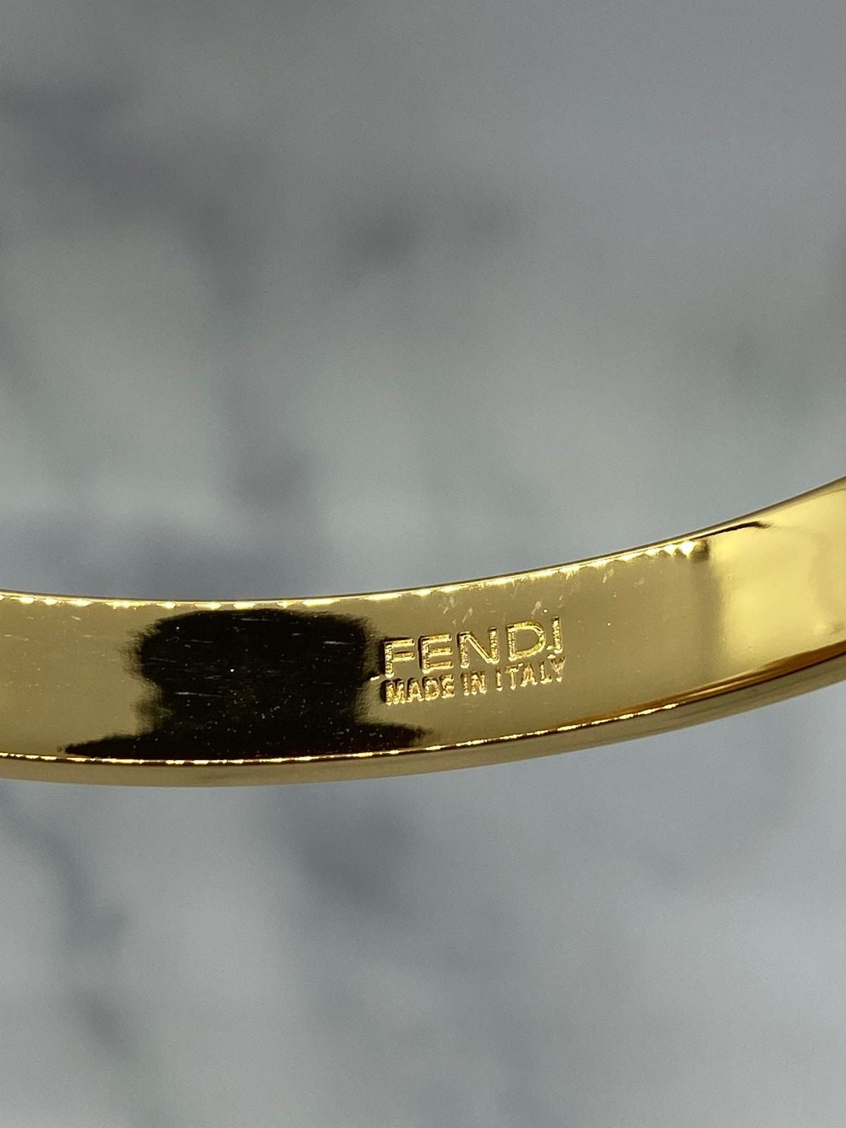 FENDI F Gold Tone Rhinestone Bracelet - Pre owned