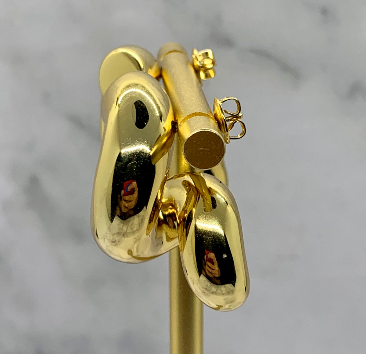 BOTTEGA VENETA Gold Tone Noodle Earrings - Pre owned