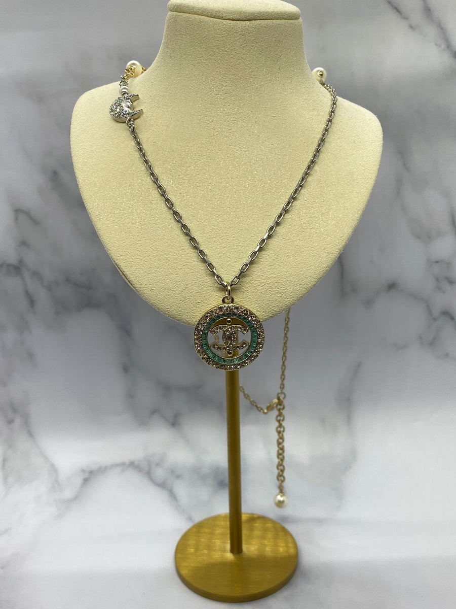 CHANEL CC Moon Rhinestone Necklace - Pre owned