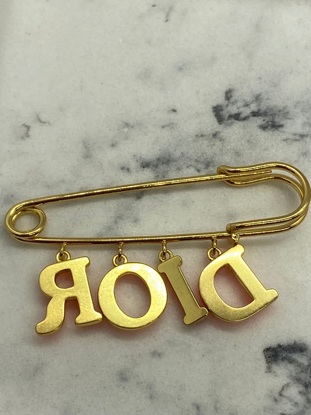 CHRISTIAN DIOR Neon Safety Pin Brooch - USED