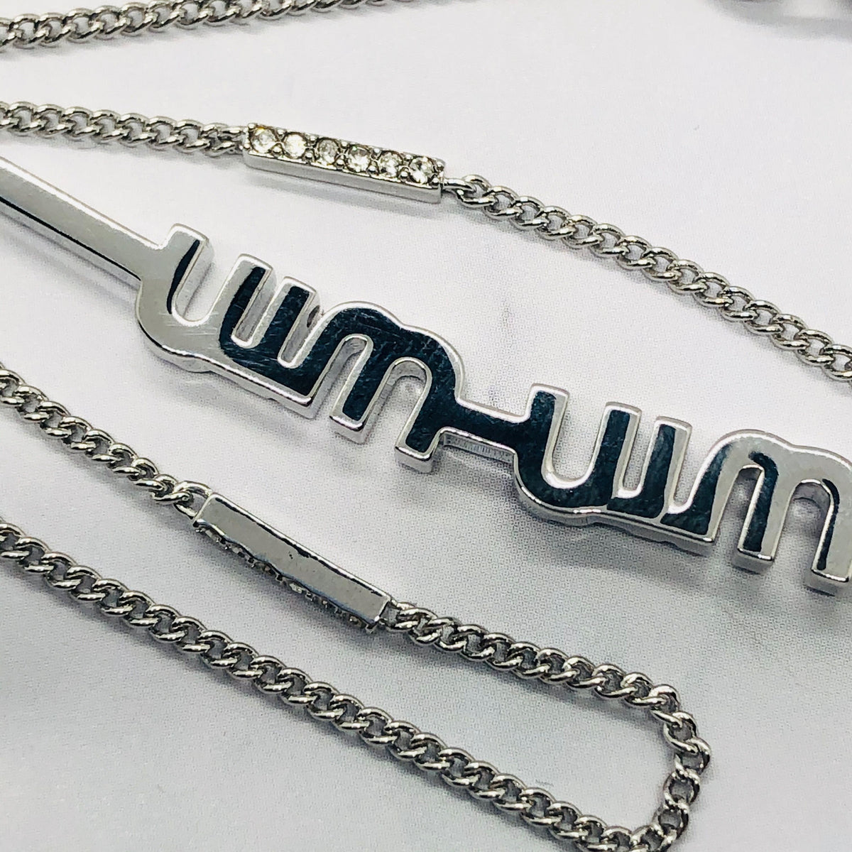 MIU MIU Rhinestone Monogram Necklace - Pre owned