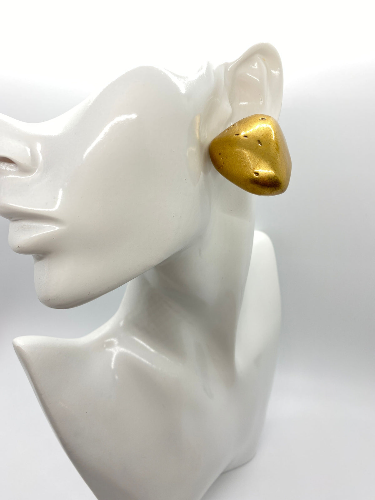 BALENCIAGA BB Brass Rock Formation Earrings - Pre owned