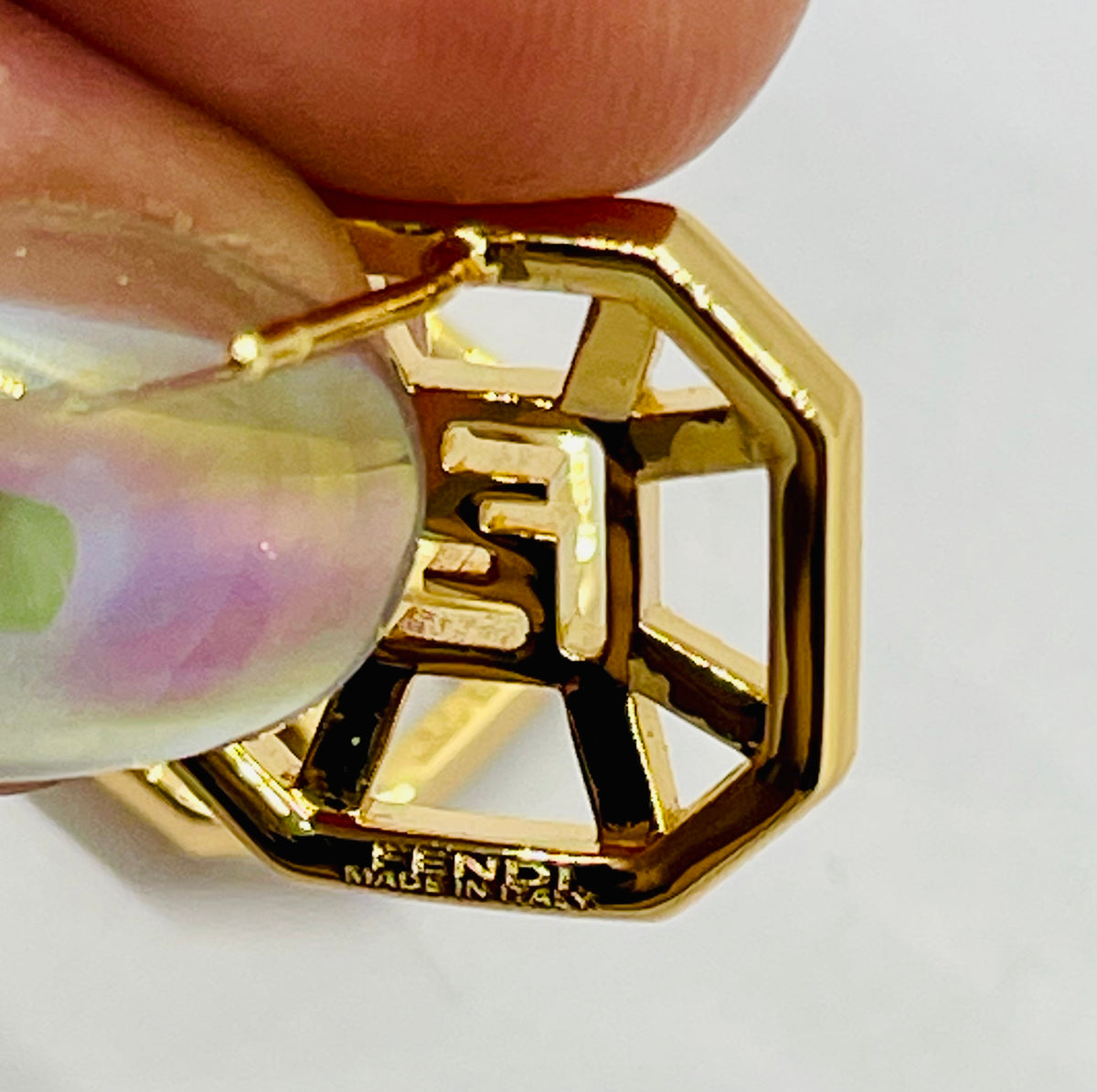 FENDI FF Rhinestone Earrings - Pre owned