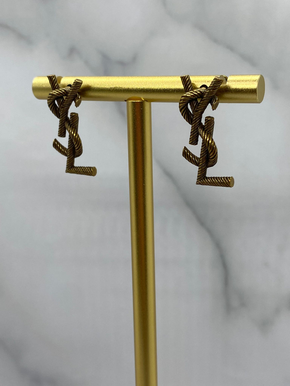 YSL YVES SAINT LAURENT Brass Tone Earrings - Pre owned