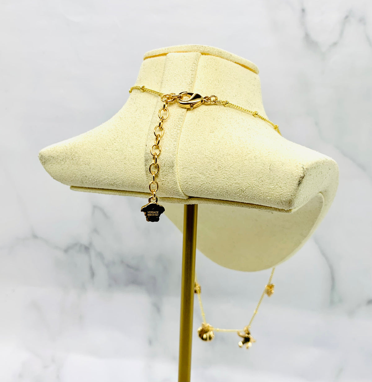 VERSACE Gold Tone Shell Charm Necklace - Pre owned