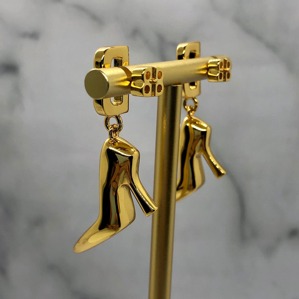 BALENCIAGA BB Gold Barbie Shoe Earrings - Pre owned