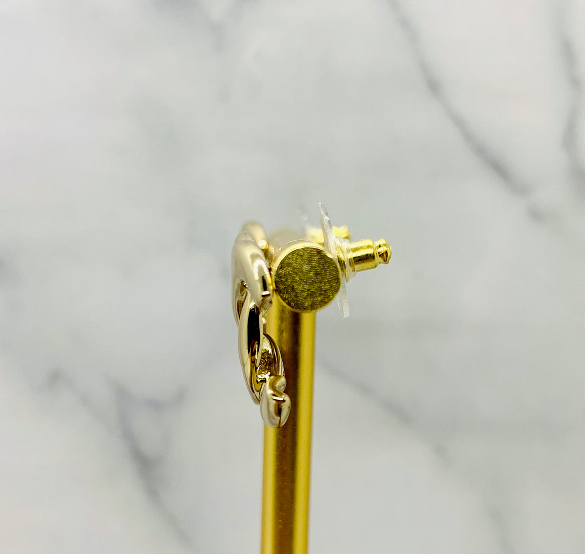 CHANEL CC Gold Tone Earrings - Pre owned