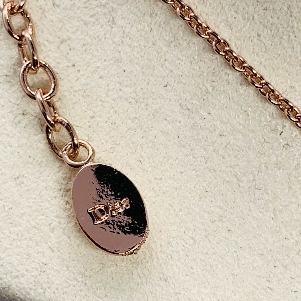 CHRISTIAN DIOR Rose Gold Rhinestone Necklace - Pre owned