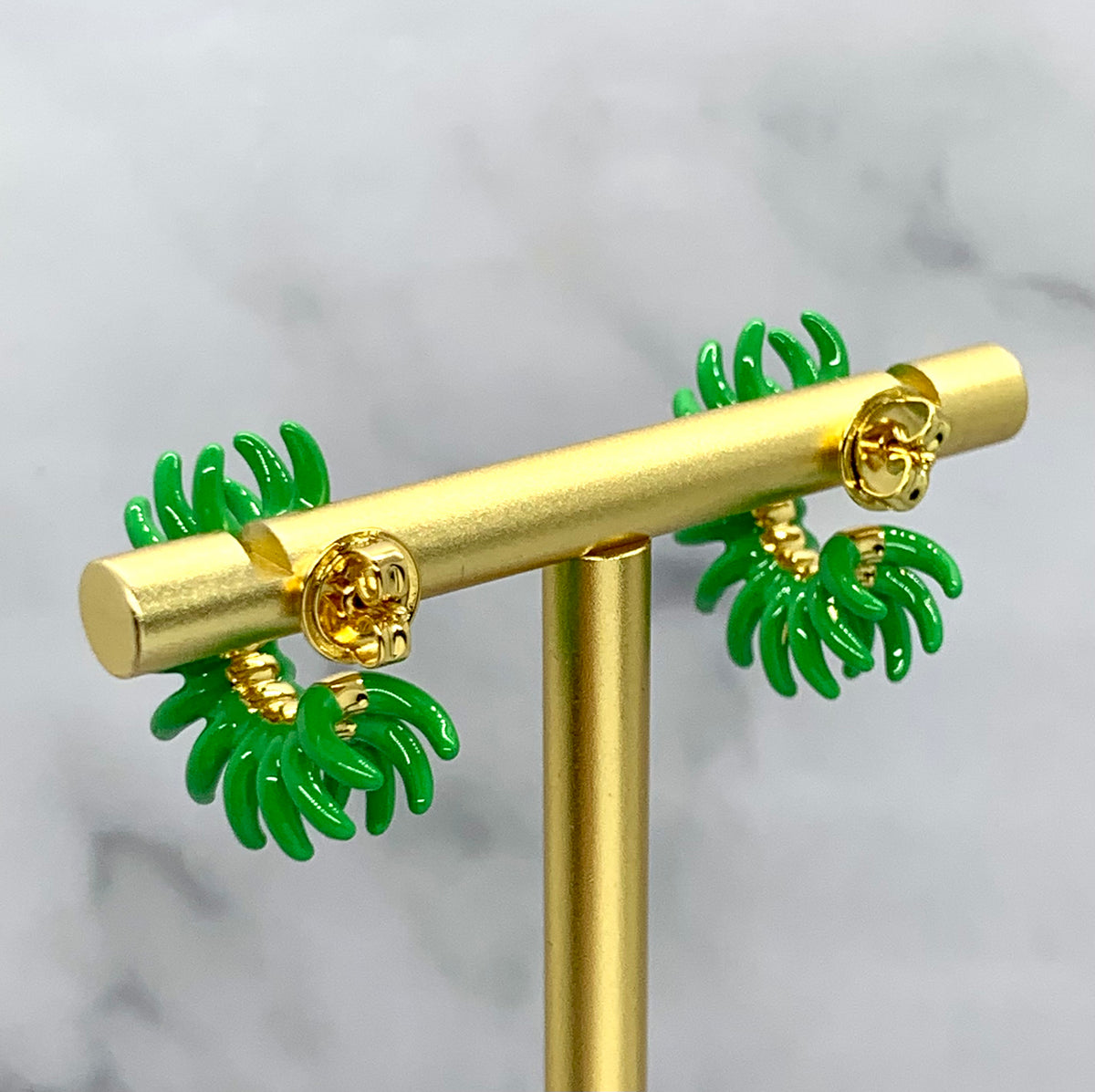 BOTTEGA VENETA 2023 Green Enamel Earrings - Pre owned