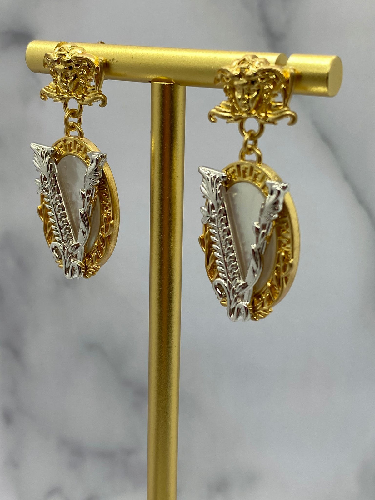 VERSACE V Medusa Pendant Earrings - Pre owned