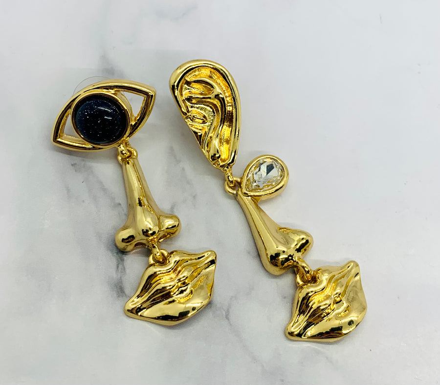 SCHIAPARELLI Statement Pendant Eye Earrings - Pre owned