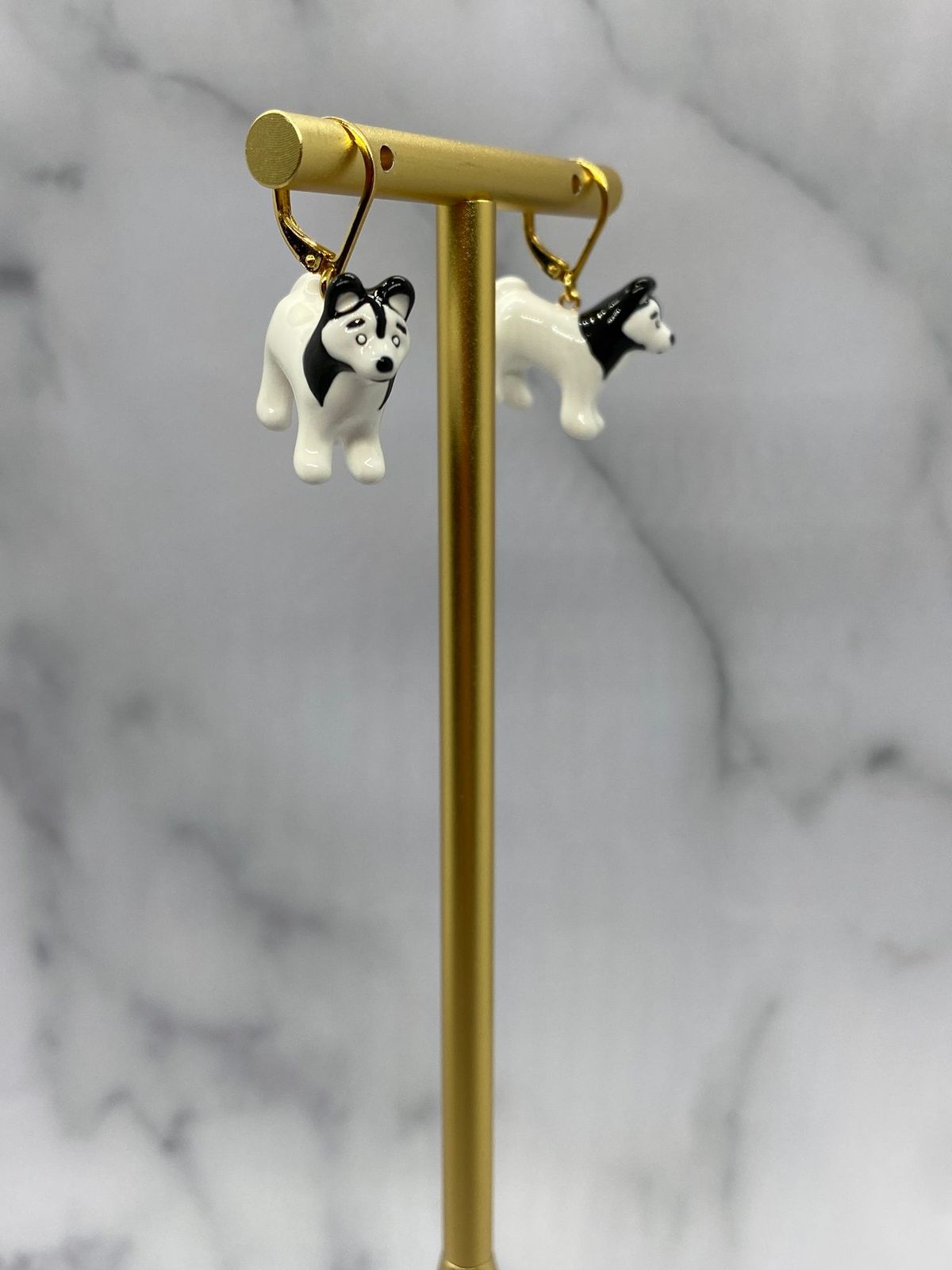 CELINE Wolf Dog Charm Earrings - Pre owned