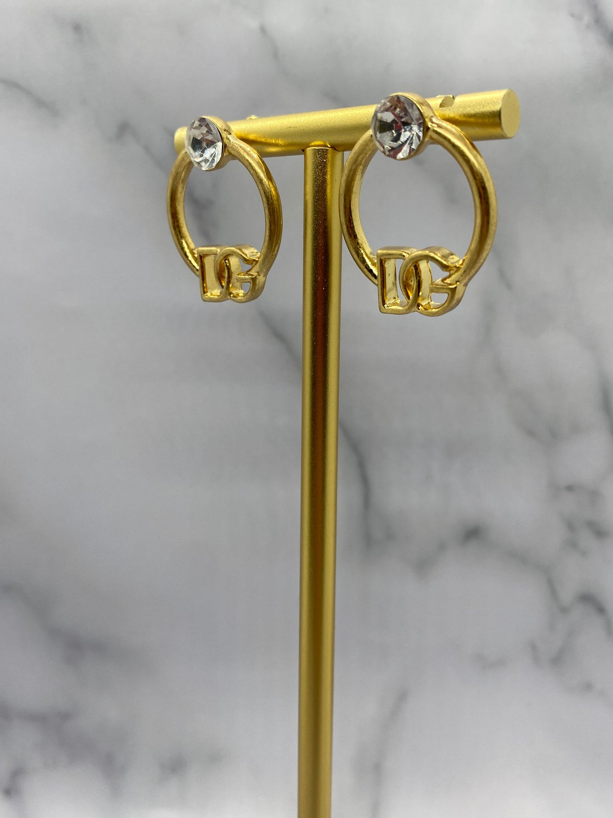 DOLCE & GABBANA D&G Rhinestone Hoop Earrings - Pre owned
