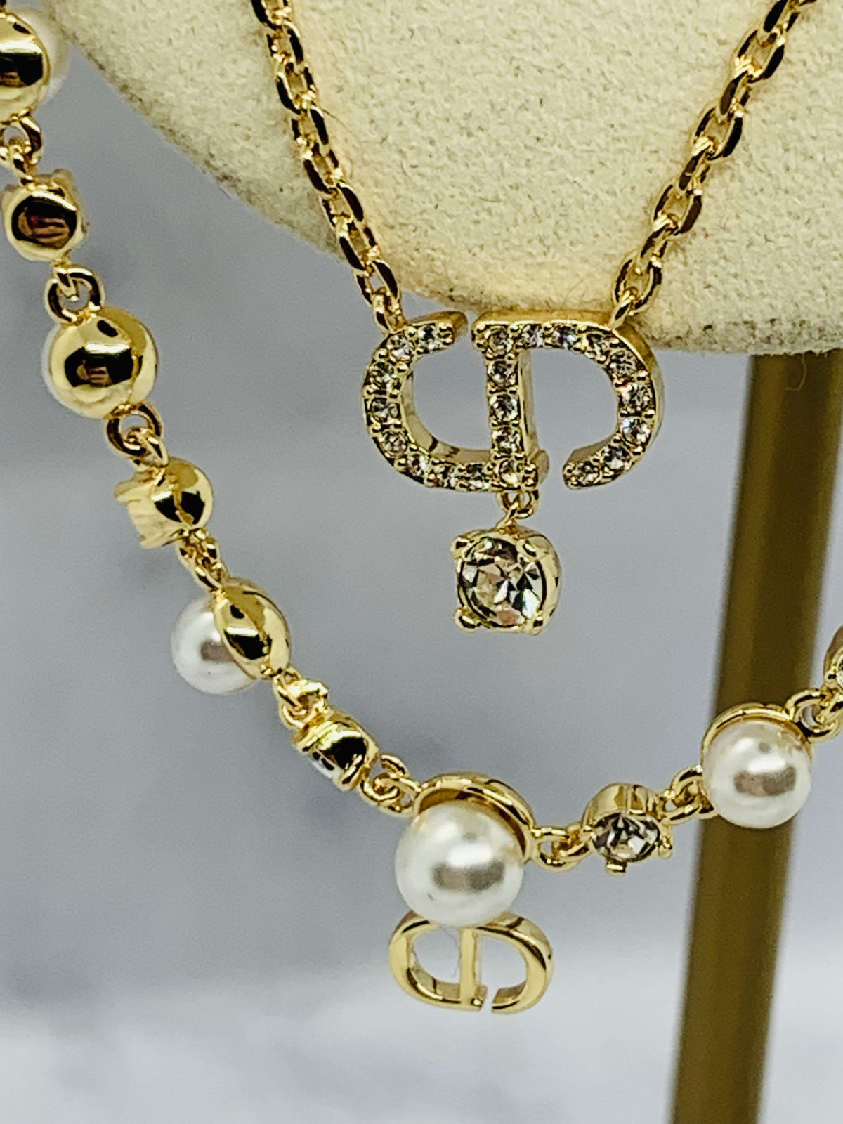 CHRISTIAN DIOR CD Double Strand Necklace - Pre owned