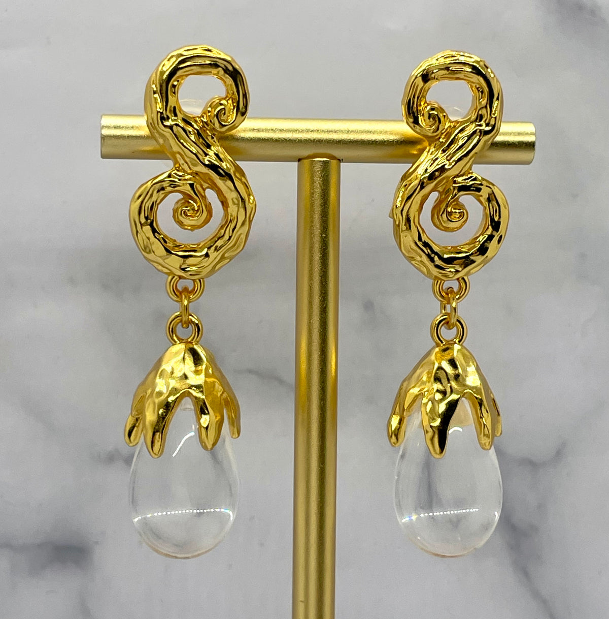 YSL YVES SAINT LAURENT Acrylic Pendant Earrings - Pre owned