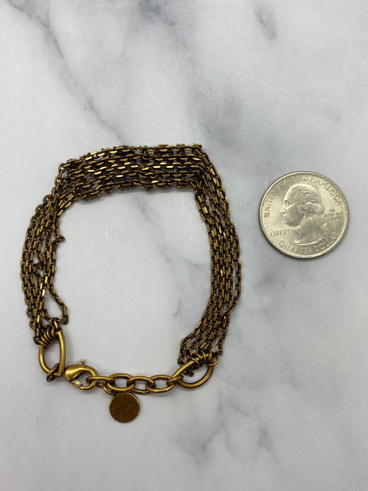 CHRISTIAN DIOR J'Adior Rhinestone Chain Bracelet - Pre owned