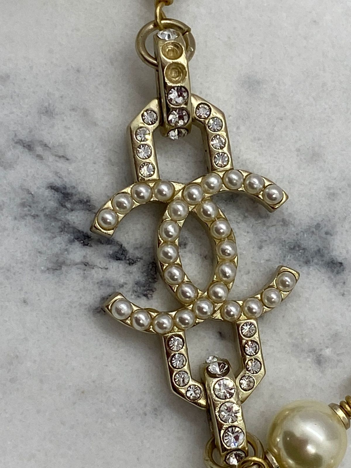 CHANEL CC Pearl Wrap Around Necklace - Damaged