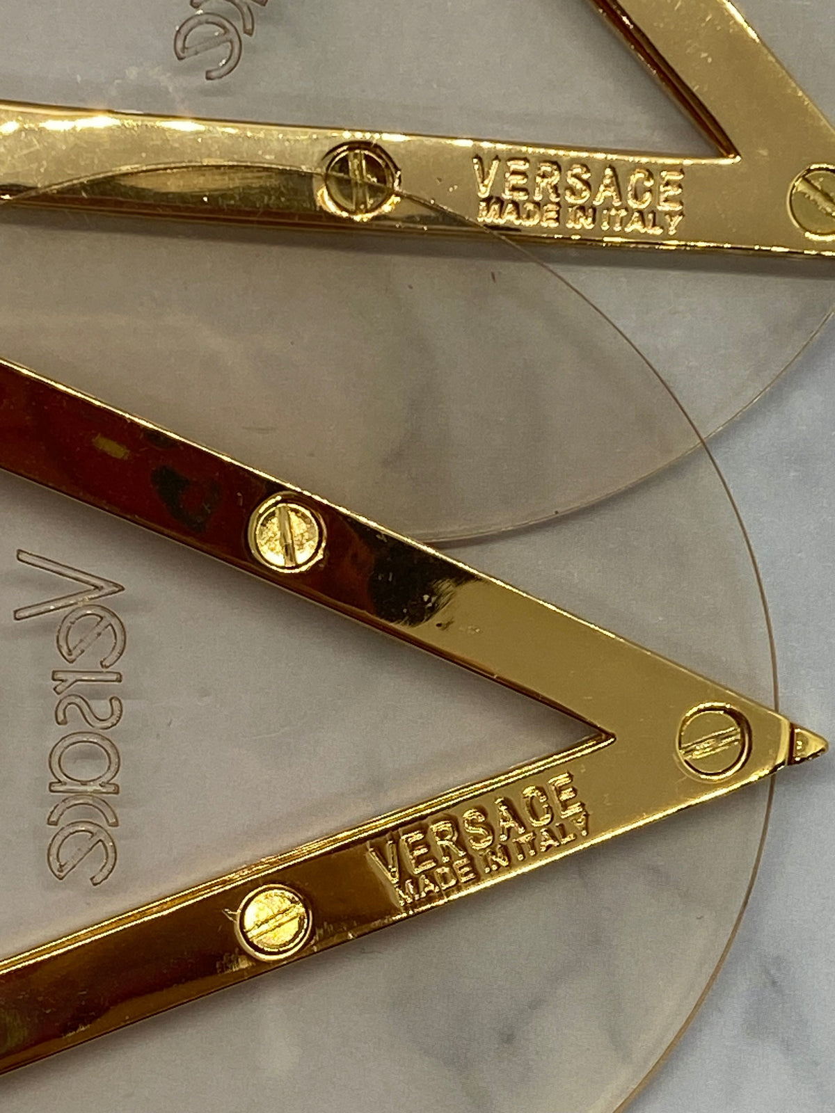 VERSACE Medusa Acrylic V Earrings - Pre owned