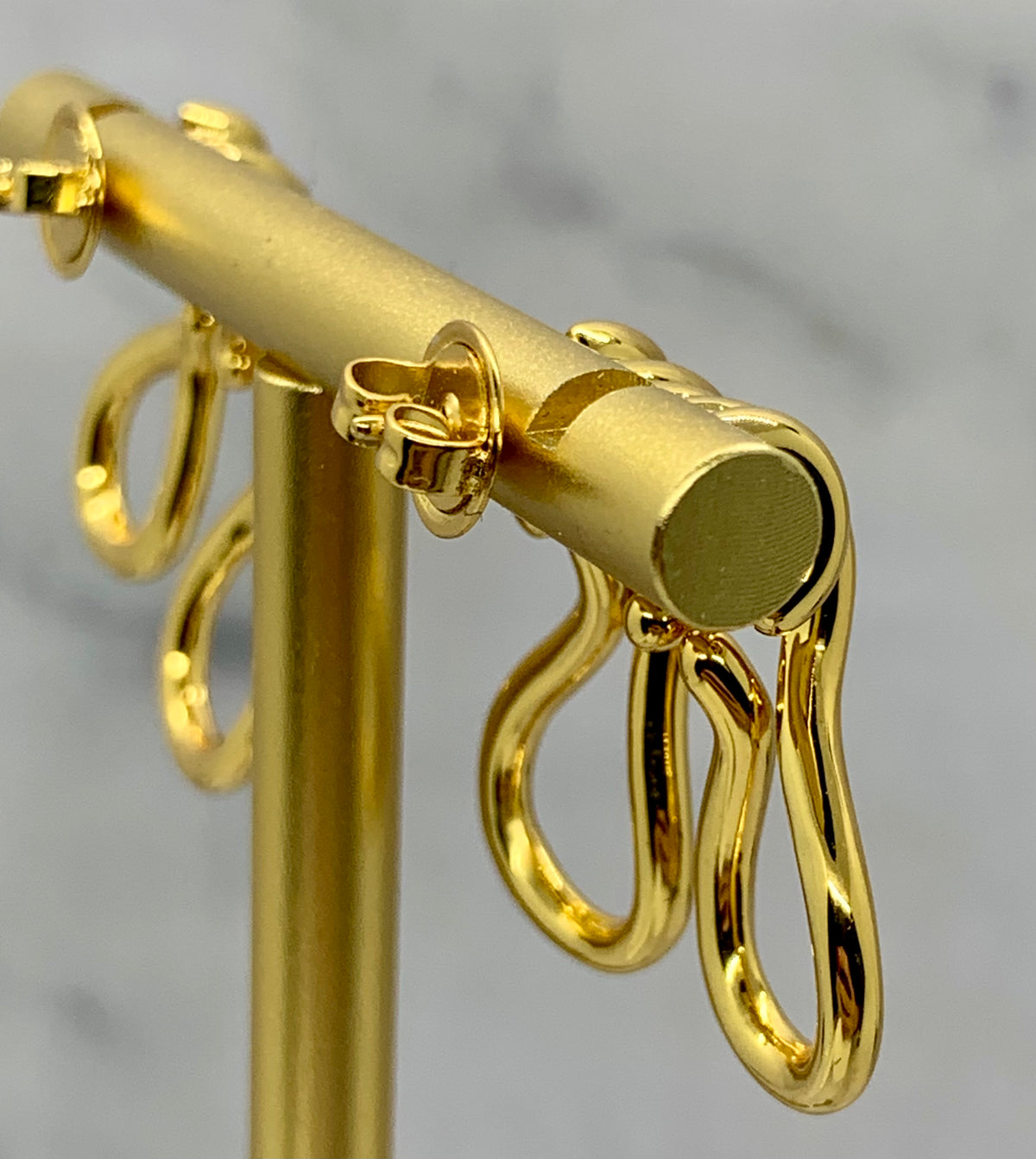 BOTTEGA VENETA Gold Tone Loop Earrings - Pre owned