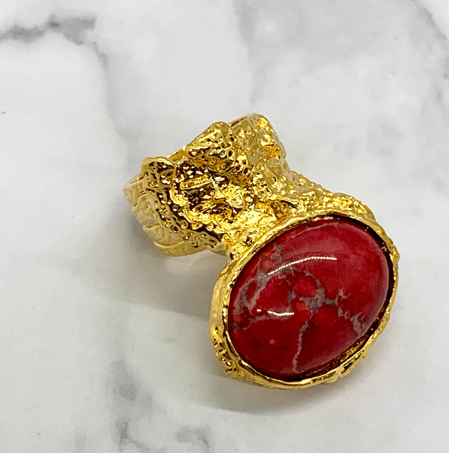 YSL YVES SAINT LAURENT Vintage Stone Ring Size 7 - Pre owned