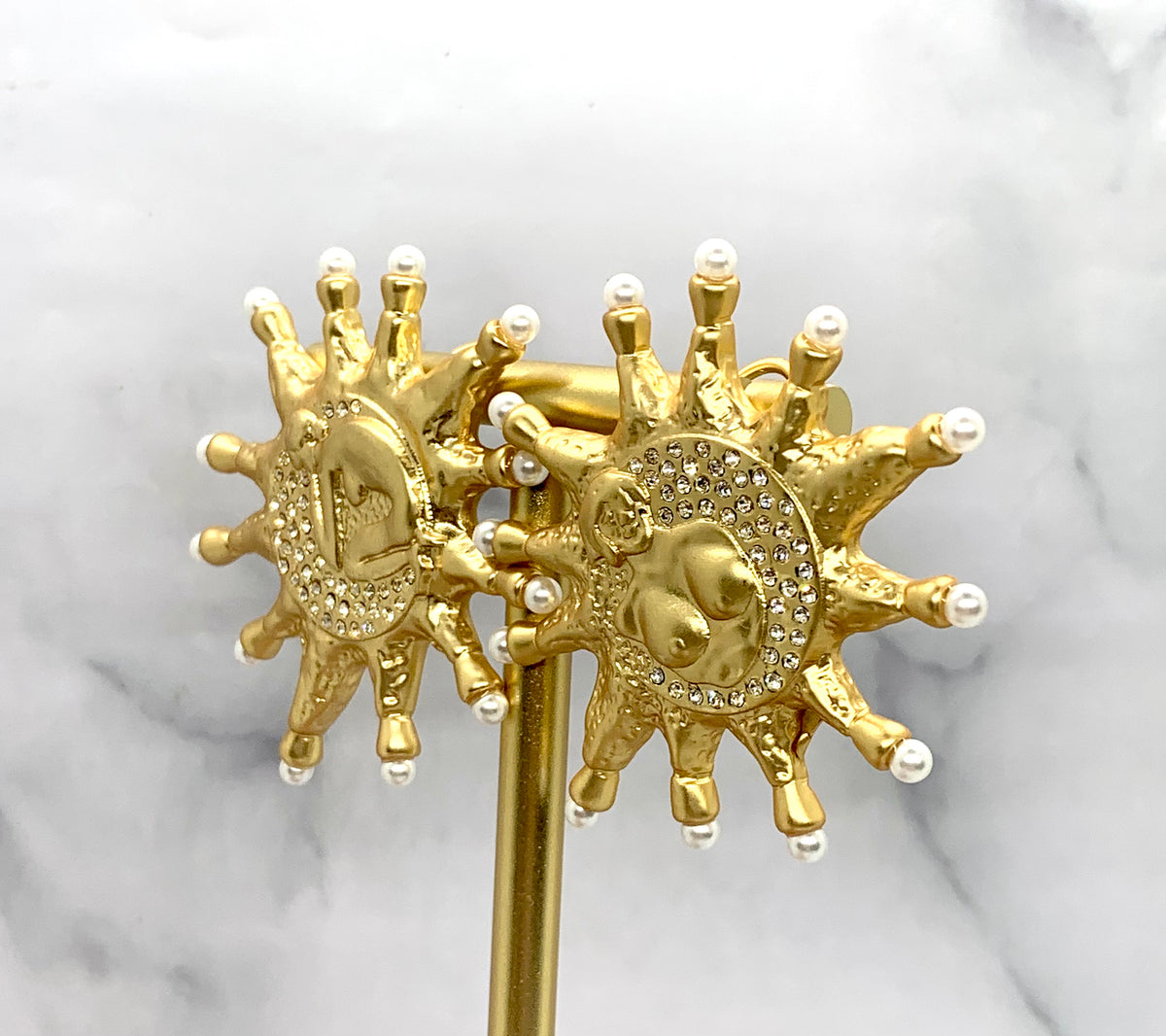 SCHIAPARELLI Sun Deity Statement Earrings - Pre owned