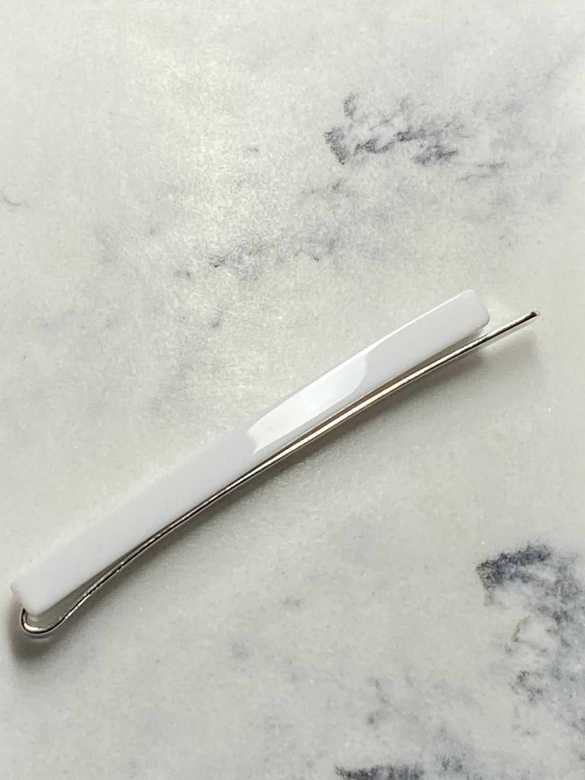 CELINE white Monogram Hair Clip Barrette - Pre owned