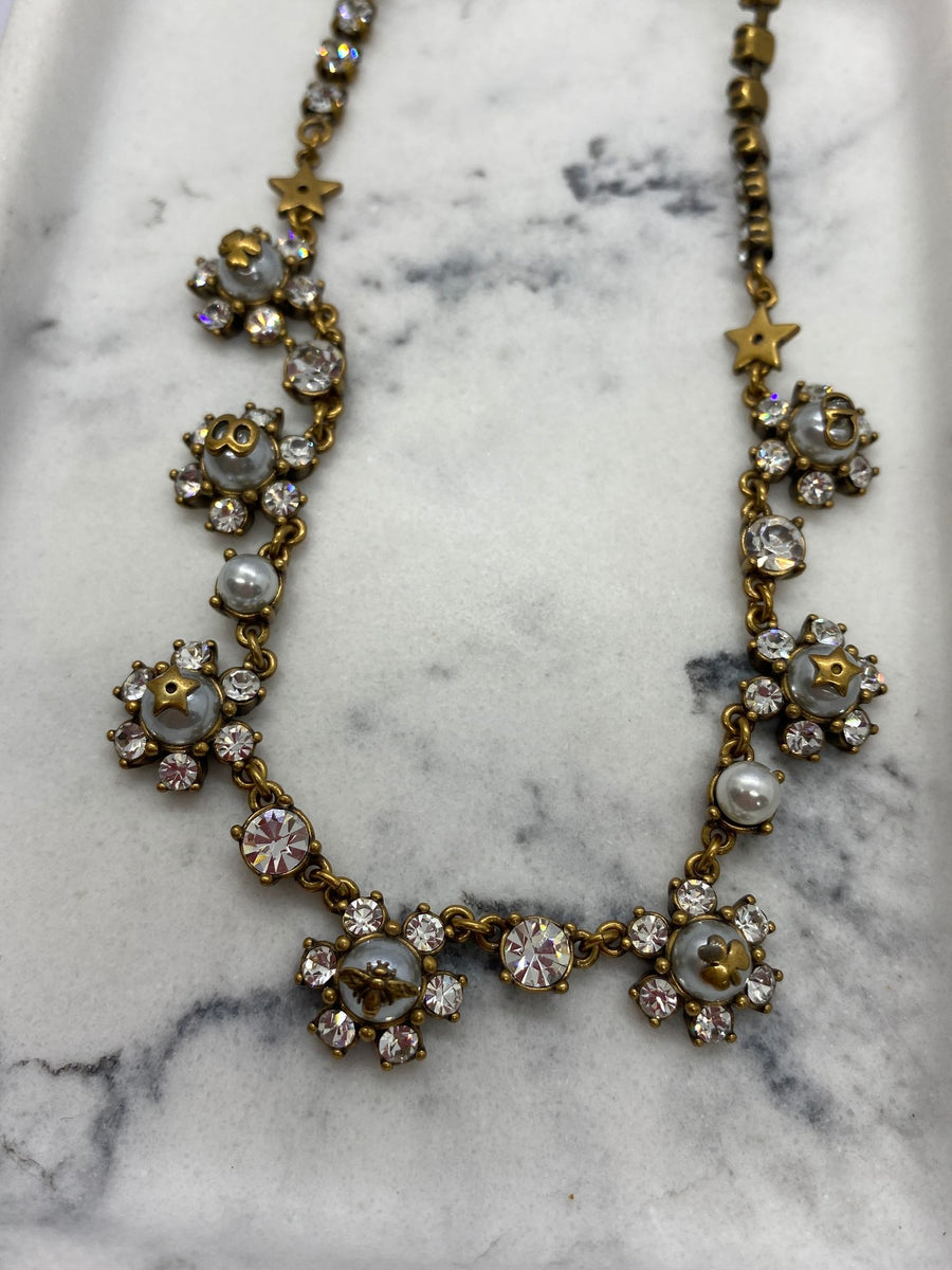 CHRISTIAN DIOR Statement Crystal Necklace - USED