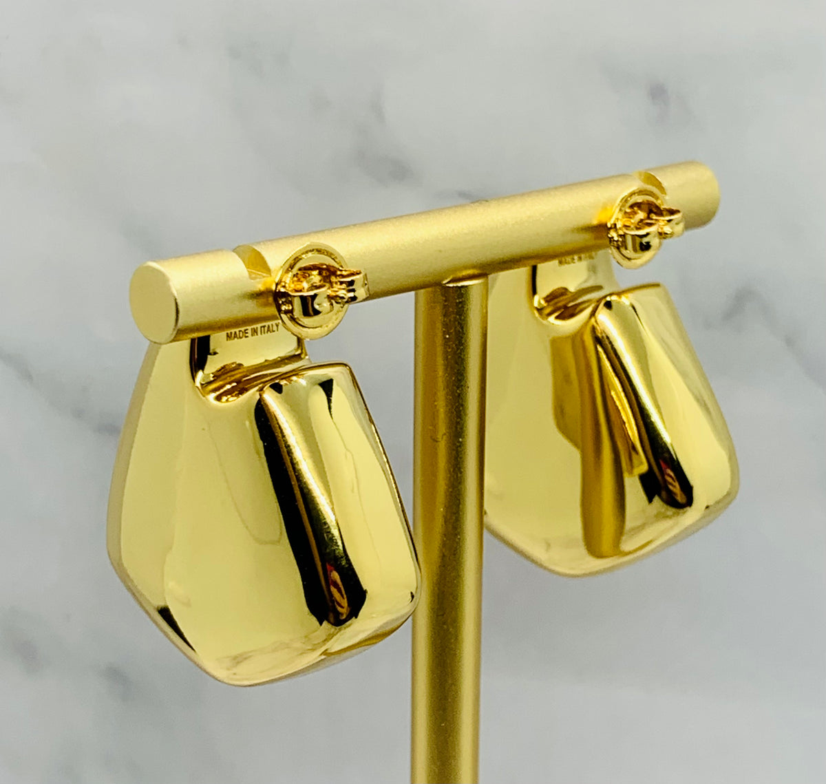 BOTTEGA VENETA Gold Tone Earrings - Pre owned