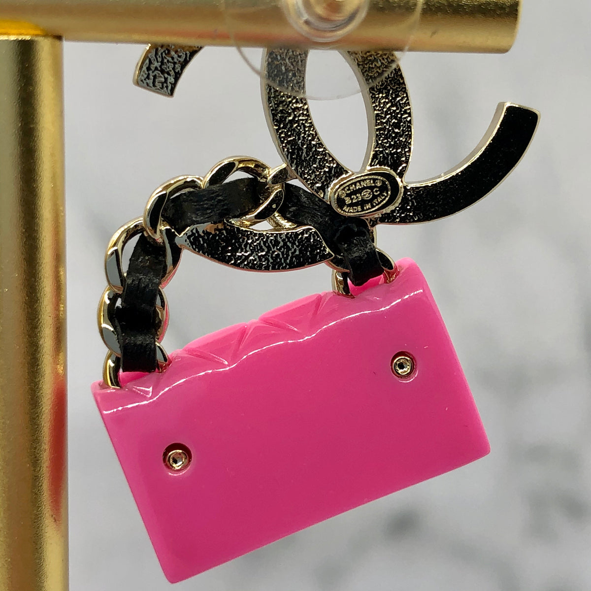 CHANEL CC Pink Handbag Earrings - Pre owned