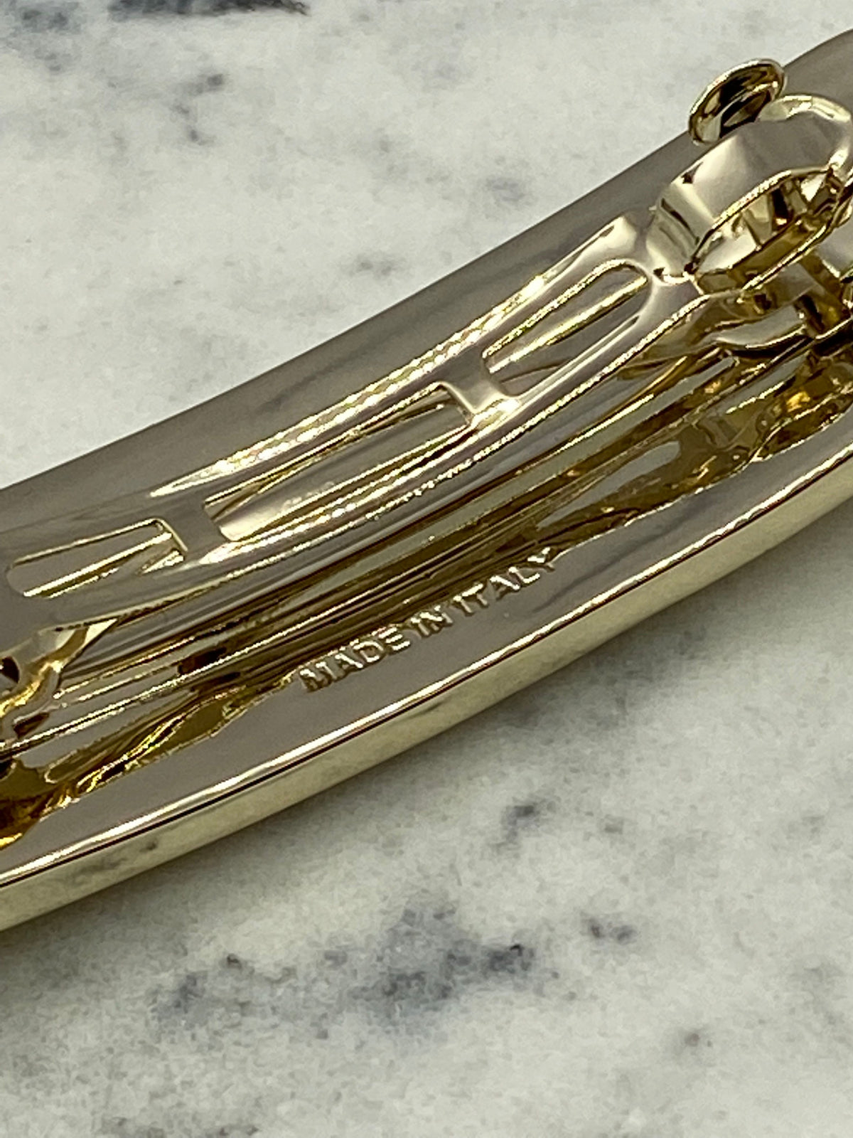 MIU MIU Pale Gold Tone Rhinestone Hair Clip Barrette - Pre owned