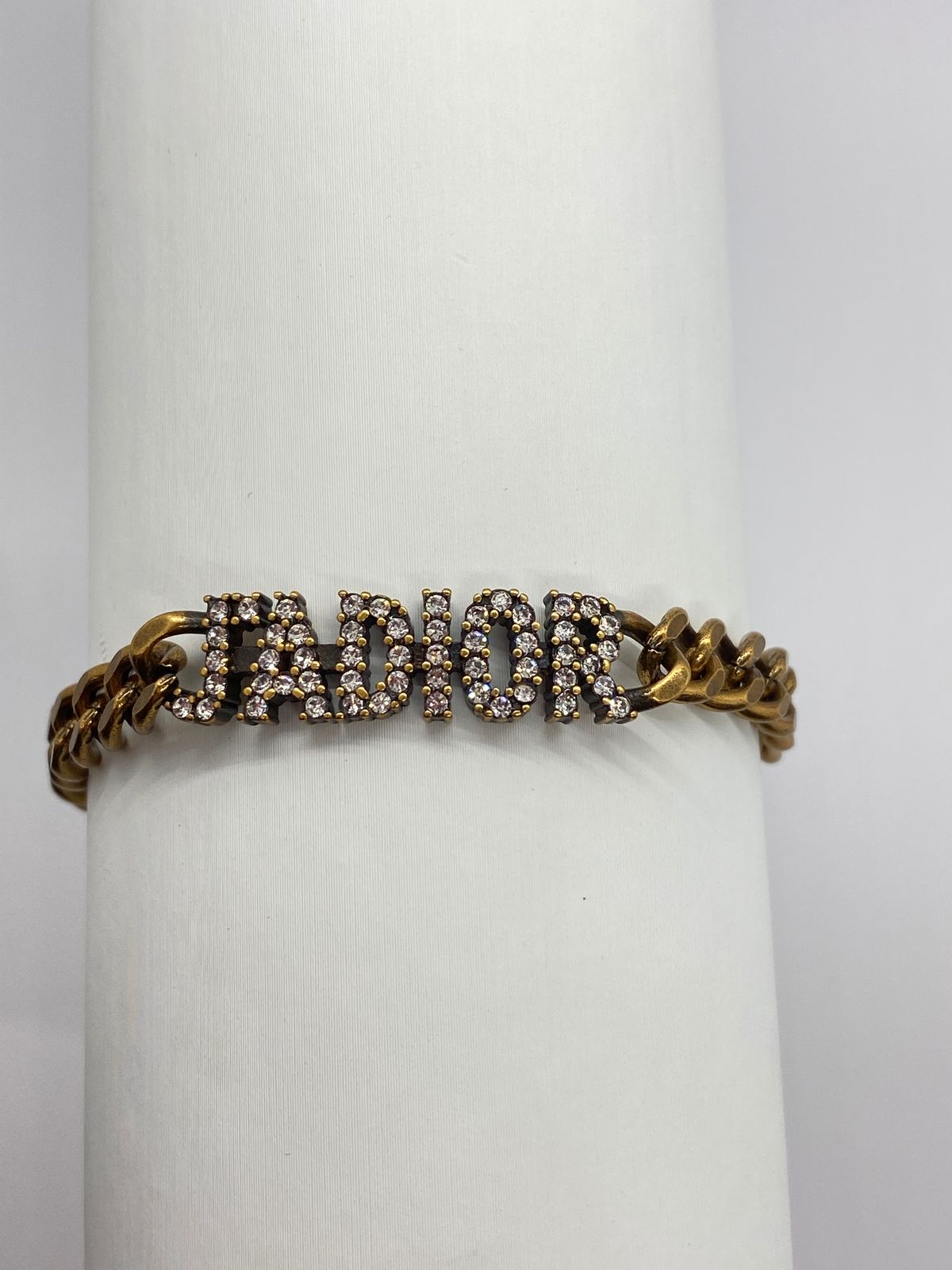 CHRISTIAN DIOR J'Adior Brass Tone Rhinestone Bracelet - Pre owned