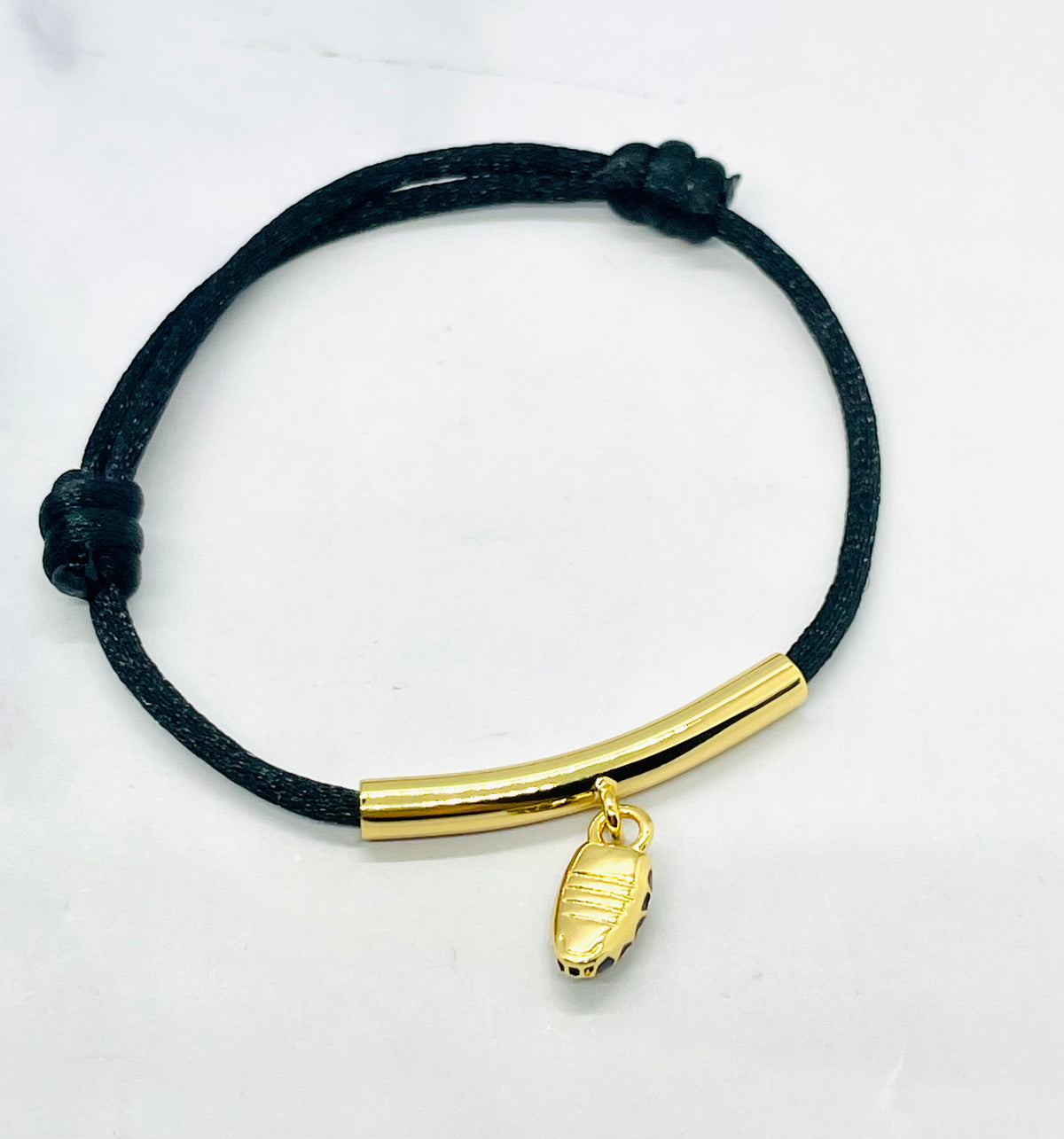 BULGARI Serpenti Charm Black Rope Bracelet - Pre owned