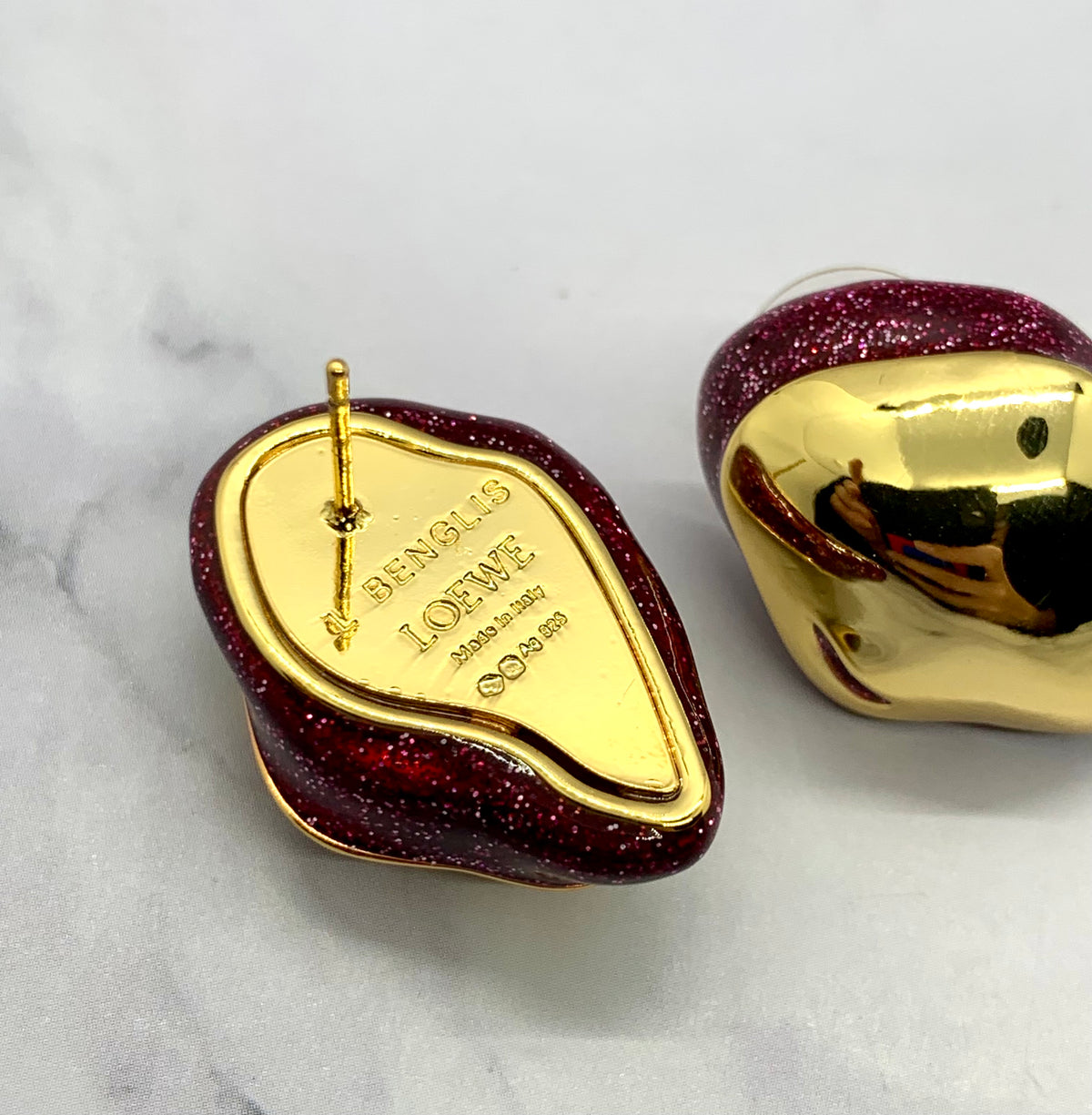 Loewe x Lynda Benglis Red Gold Earrings - Pre owned