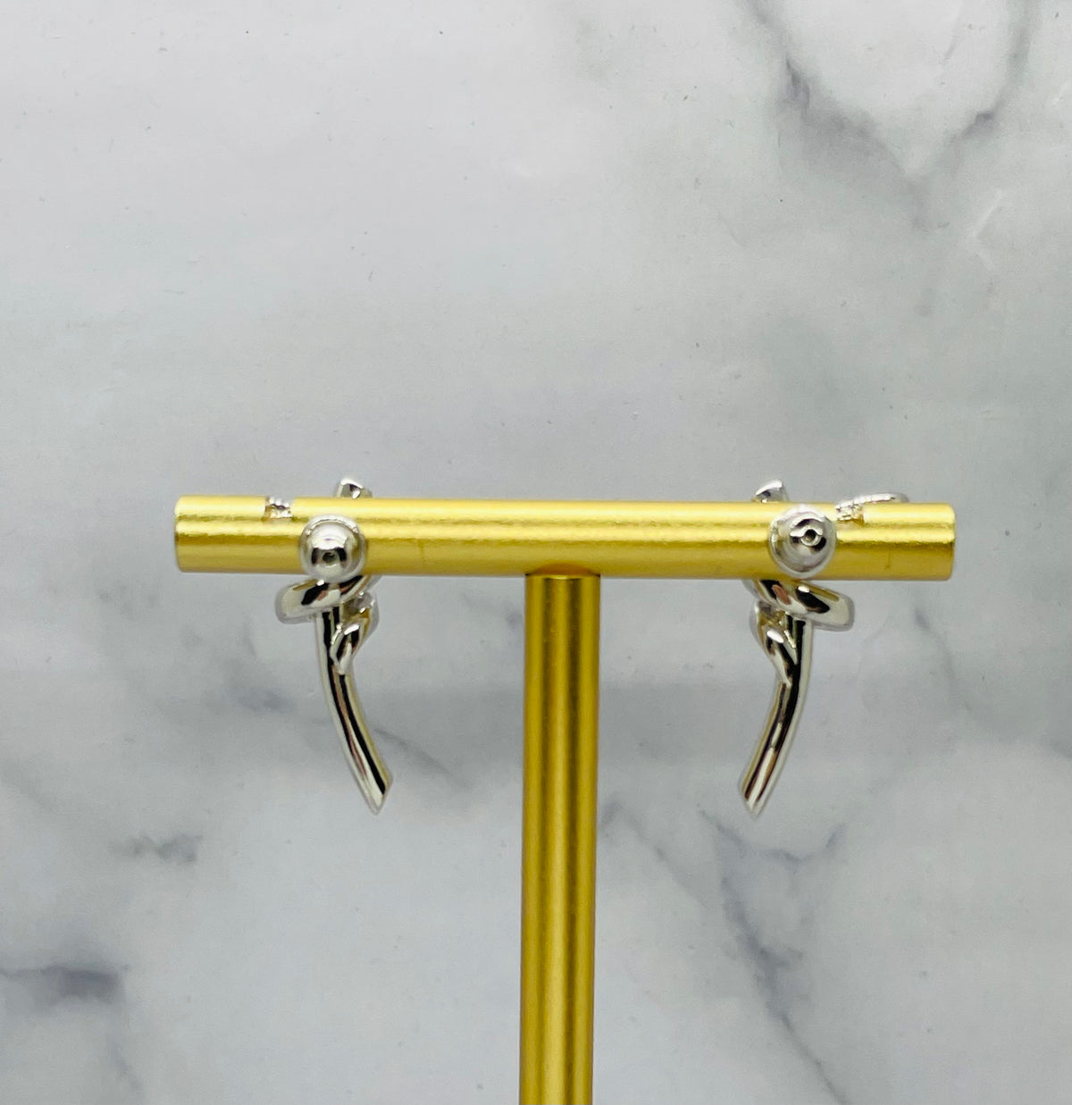 FENDI Filo Silver Rhinestone Earrings - Pre owned