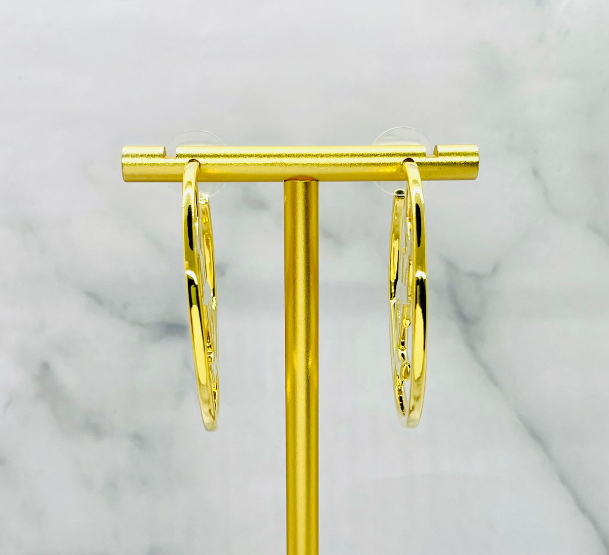 YSL YVES SAINT LAURENT Monogram Hoop Earrings - Pre owned