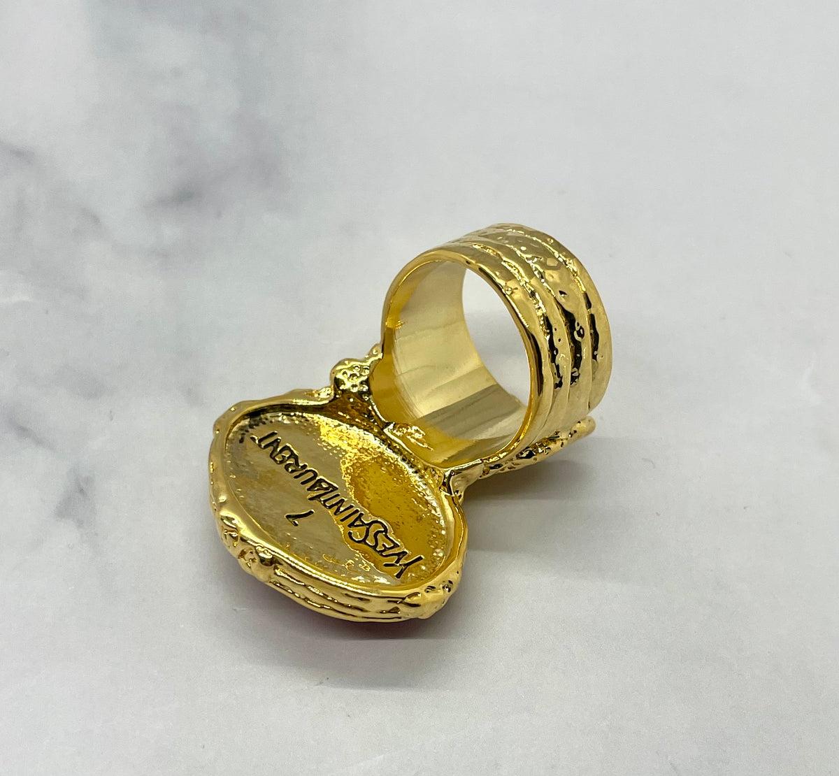 YSL YVES SAINT LAURENT Vintage Stone Ring Size 7 - Pre owned