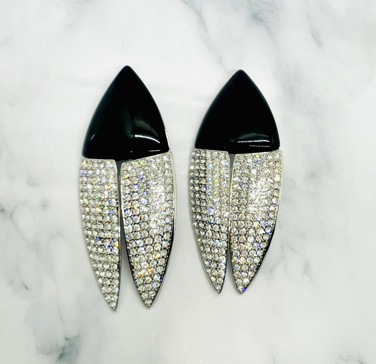 YSL YVES SAINT LAURENT Resin & Rhinestone Earrings - Pre owned